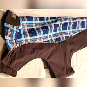RC Pets Adjustable Blue Plaid Sz S Dog Coat